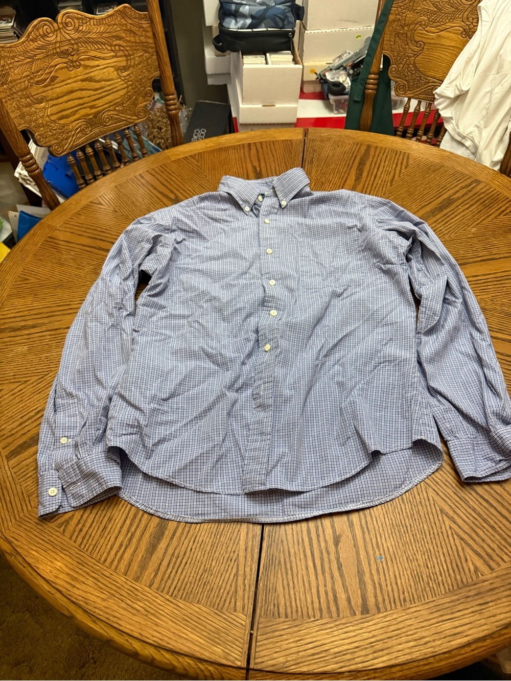 Polo by Ralph Lauren Blue Micro-Check Button-Down Shirt